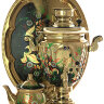 Электрический самовар в наборе 3 литра с росписью "Ромашки на золотом" с автоматическим отключением при закипании, арт. 159684к
